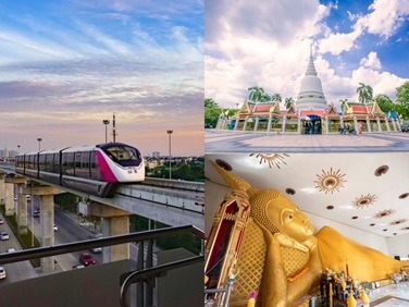 .ไหว้พระ 9 วัด ตามเส้นทางรถไฟฟ้าสายสีชมพู เดินทางง่าย ทำบุญเต็มวัน.